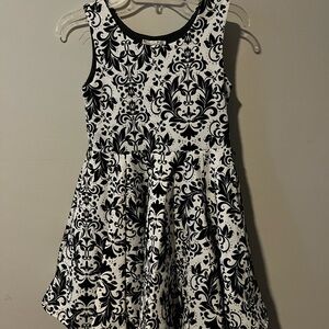Knitworks Black and White Floral Kids Dress